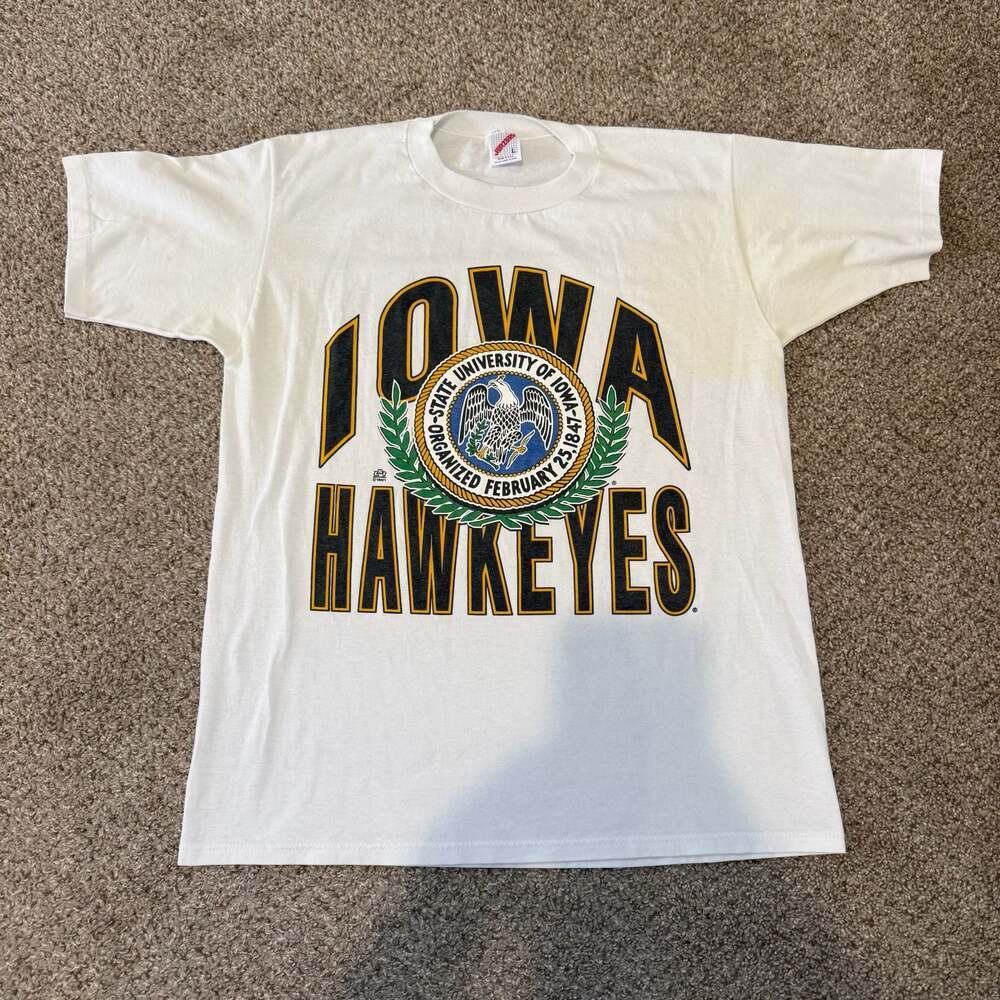 Vintage 1991 University of Iowa Hawkeyes Graphic T-Shirt